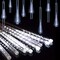 Christmas Lights Outdoor UL Certified Meteor Shower Lights 12 Inch 8 Tubes 192 LED Falling Rain Drop Icicle Snow Cascading Light for Xmas Tree Wedding Party Garden Decoration, White